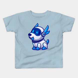 Cute Dog Robot Cartoon Kids T-Shirt